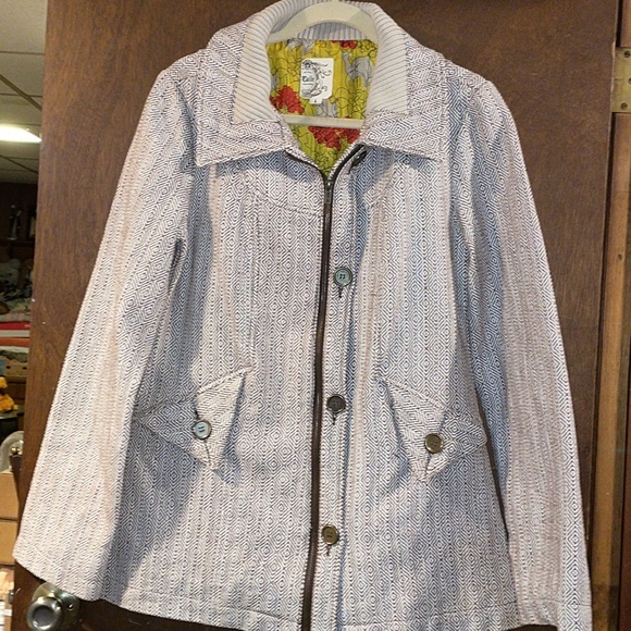 Anthropologie Tulle Coat Size L Lined ZipFront - Picture 2 of 14